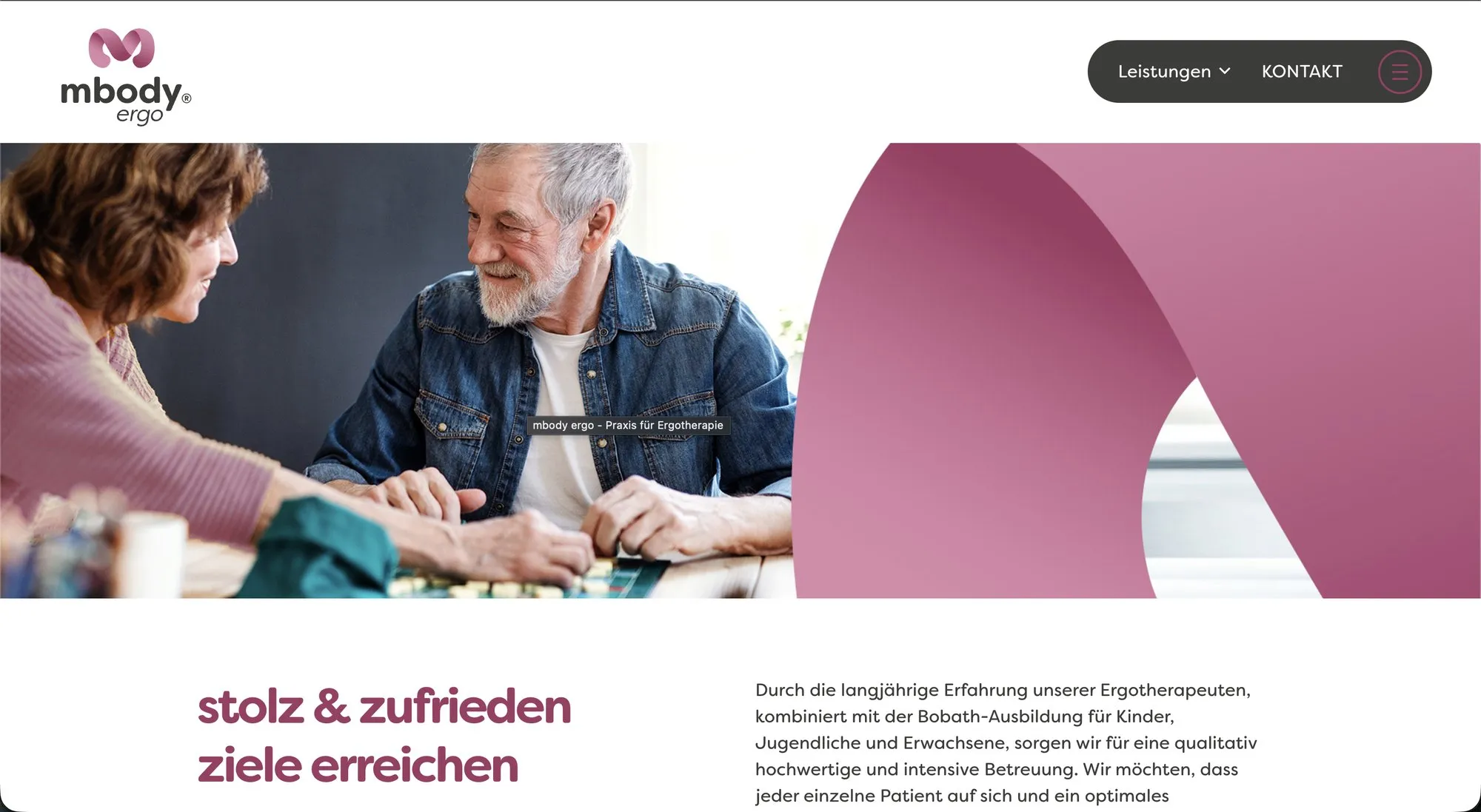 Startseite von mbody-therapy.de